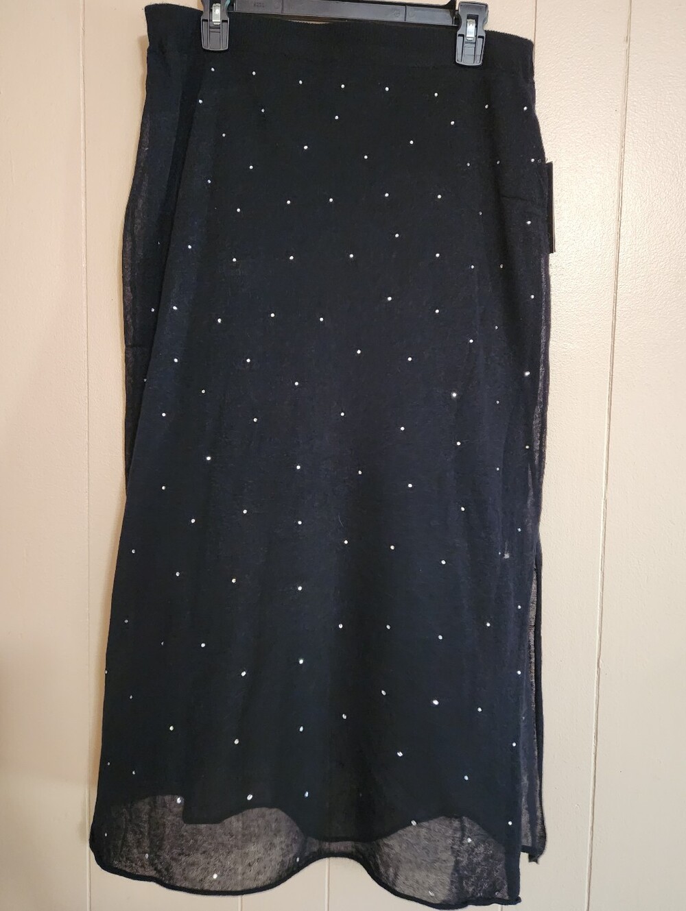 Bold Elements - Black Embellished Midi Skirt - Size XL - NWT